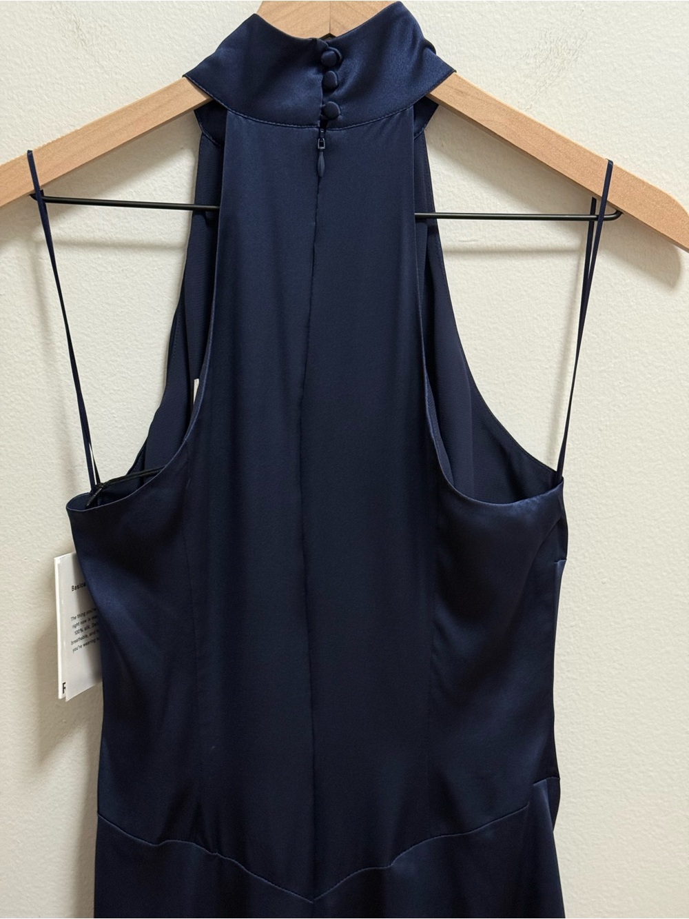 Reformation Katelyn silk halter dress navy blue  maxi formal wedding guest NWT 4 - Picture 10 of 13